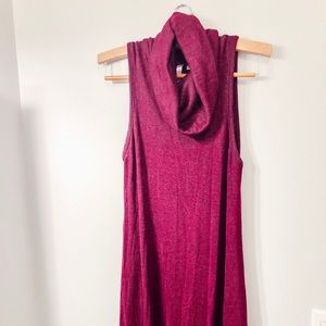 Dark Maroon Turtleneck Dress